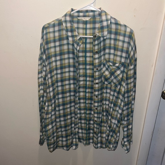 Hollister Tops - Blue/Yellow flannel